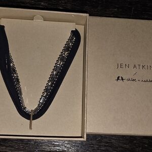 Jen Atkin x Chloe + Isabel  Headwrap & Choker New Navy & Bling